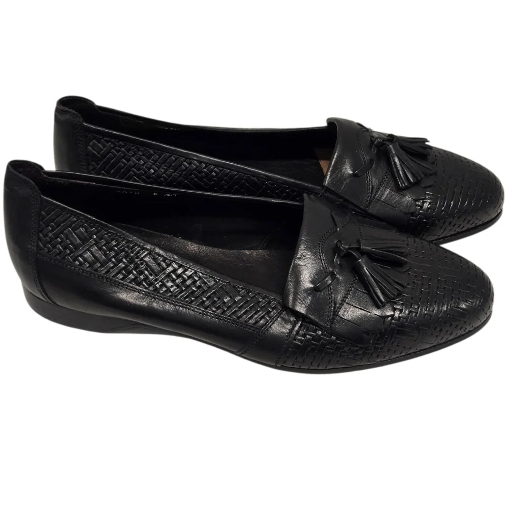 NEW Ennesi Italy Black Leather‎ Loafers  SZ 8.5